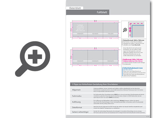 Product Bild hochglanz-uv-lack_faltblatt__gefalzt_auf_quadrat_10_0_cm_x_10_0_cm__vertikaler_wickelfalz__6-seitig