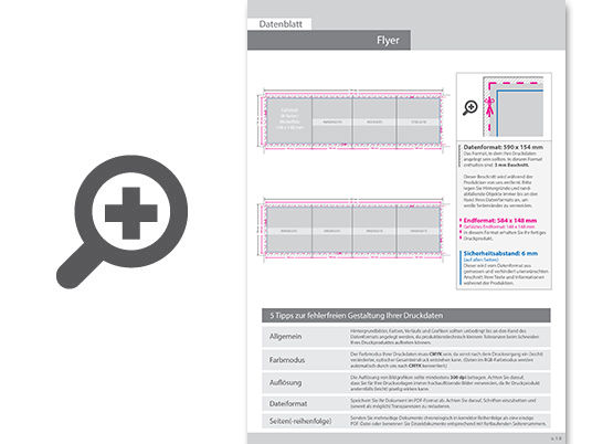 Product Bild hochglanz-uv-lack_faltblatt__gefalzt_auf_quadrat_14_8_cm_x_14_8_cm__vertikaler_wickelfalz__8-seitig