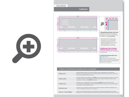 Product Bild hochglanz-uv-lack_faltblatt__gefalzt_auf_quadrat_21_0_cm_x_21_0_cm__vertikaler_zickzackfalz__6-seitig