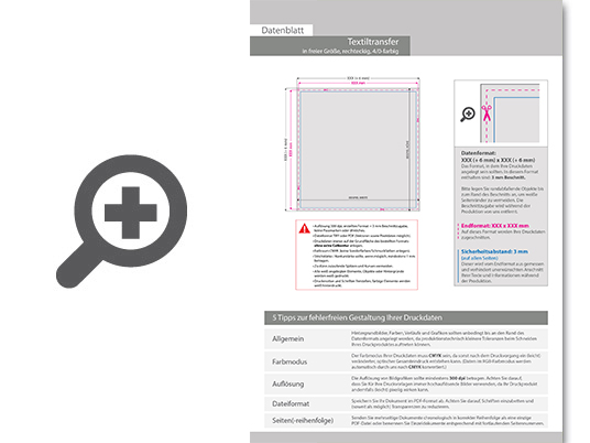 Product Bild hochwertiger_textiltransfer_in_freier_gr____e_(rechteckig)__einseitig_4_0-farbig_bedruckt